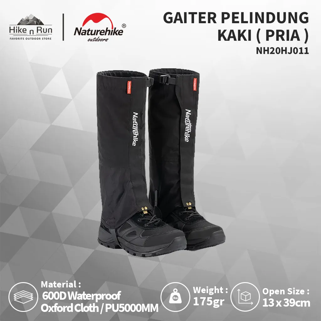 GAITER PELINDUNG KAKI SEPATU NATUREHIKE NH20HJ011 WATERPROOF GAITER HIKING