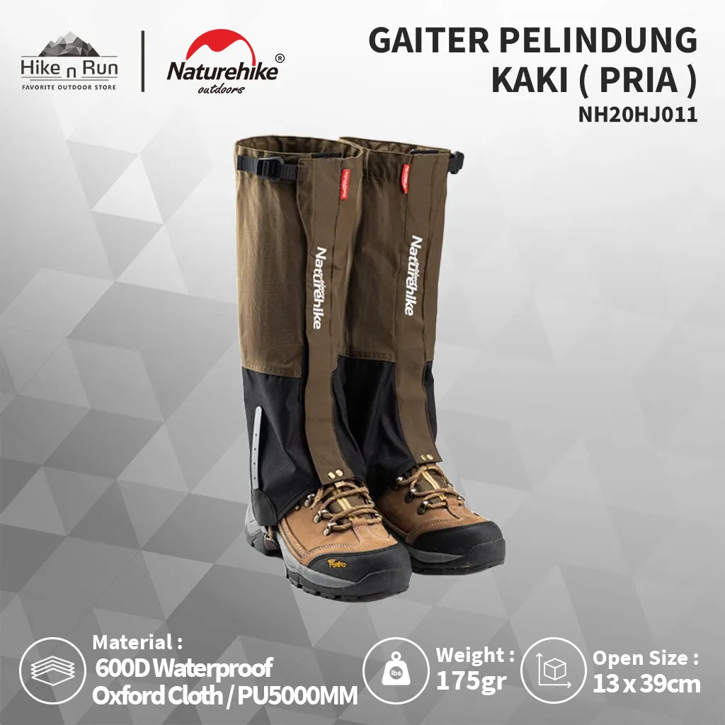 GAITER PELINDUNG KAKI SEPATU NATUREHIKE NH20HJ011 WATERPROOF GAITER HIKING