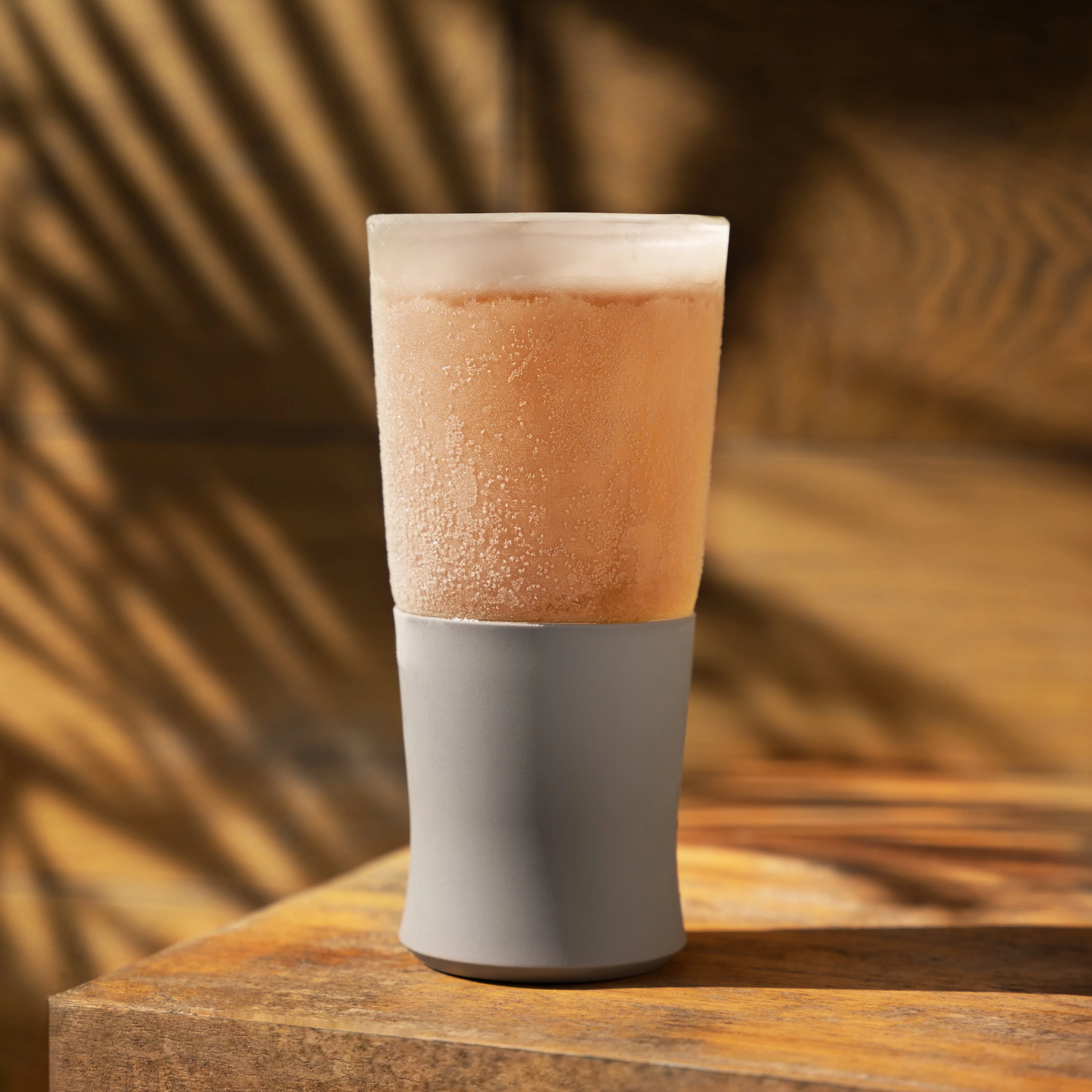 Glass Beer FREEZE™ Cooling Cups in Gray, Set of 2