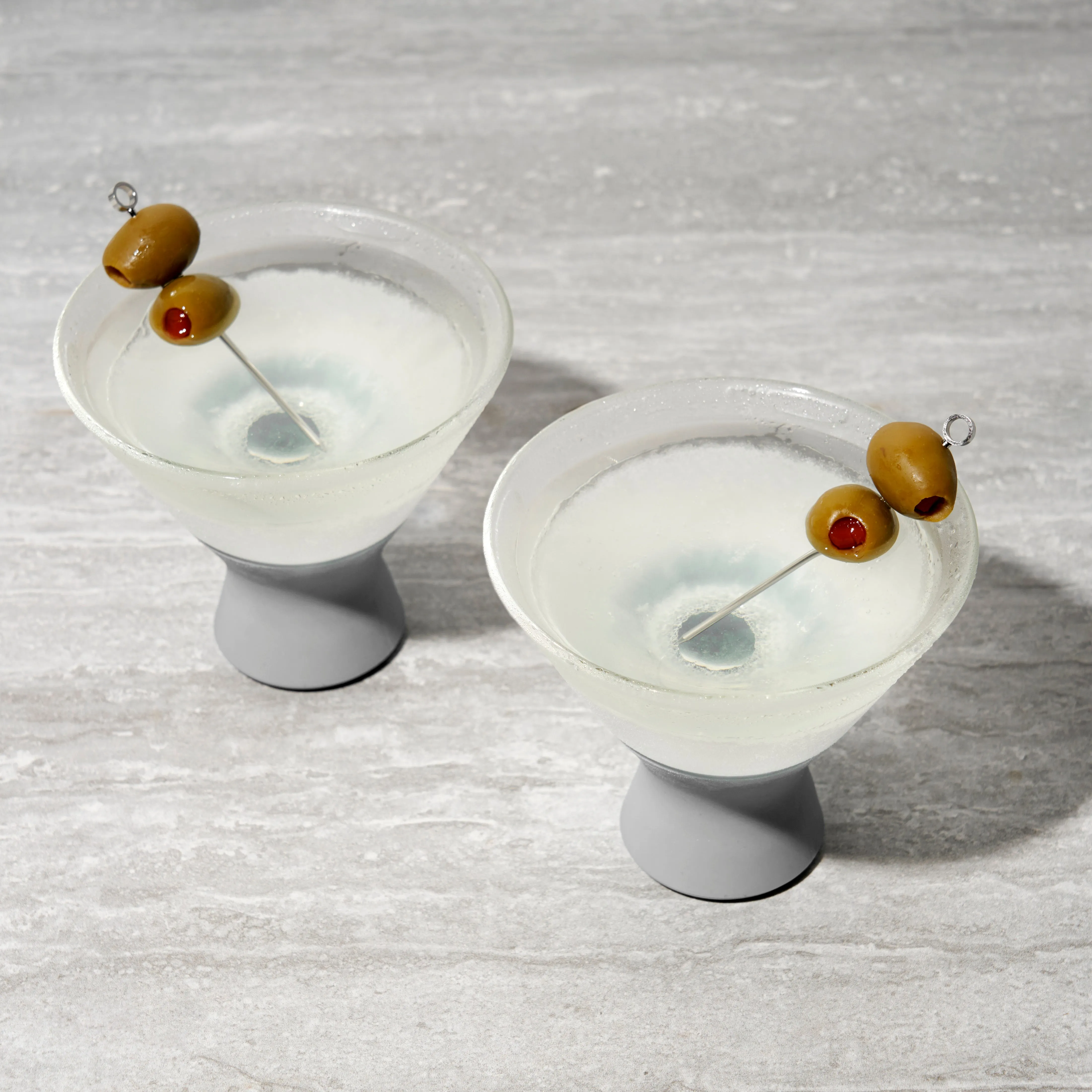 Glass Martini FREEZE™ Cooling Cup in Gray, Set of 2