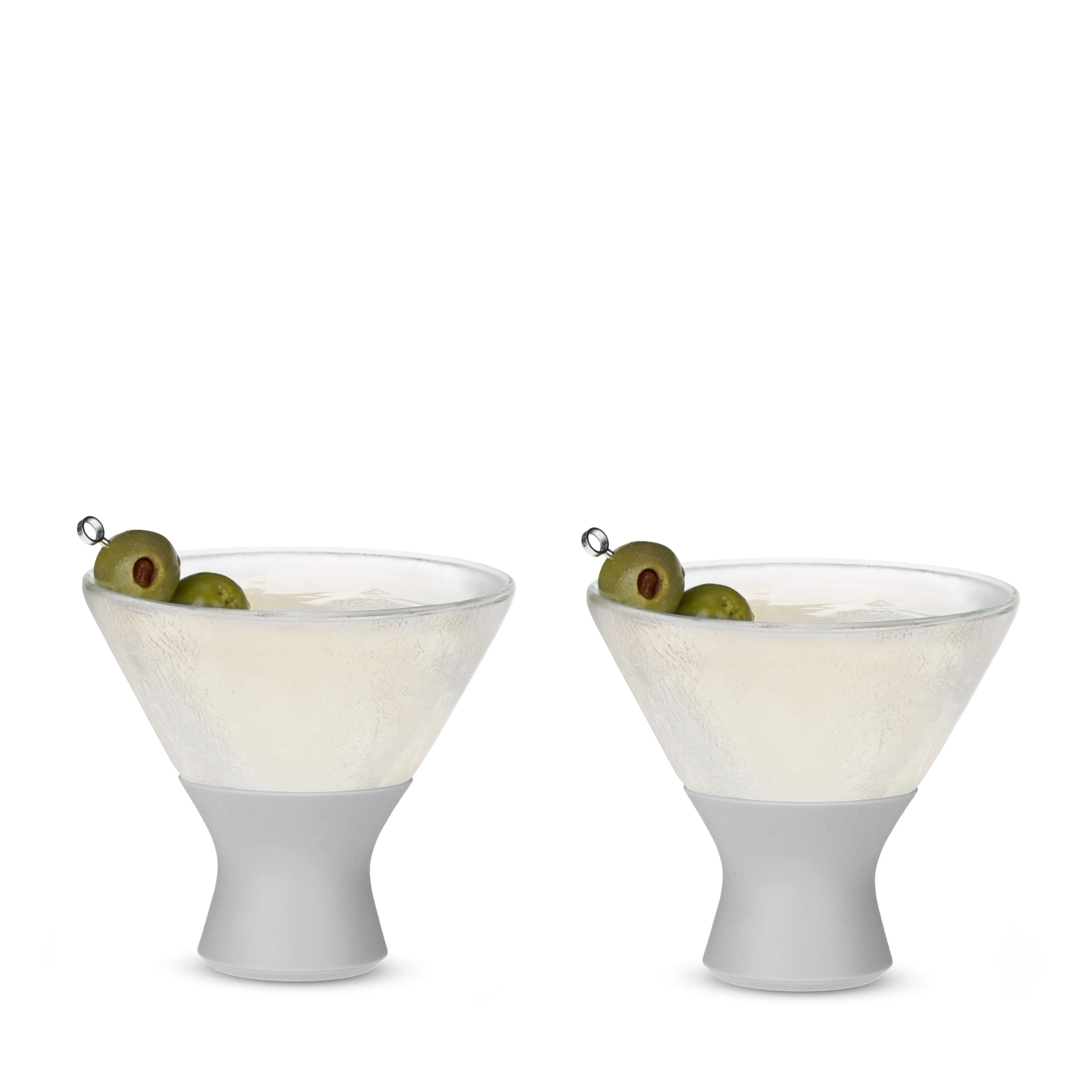 Glass Martini FREEZE™ Cooling Cup in Gray, Set of 2