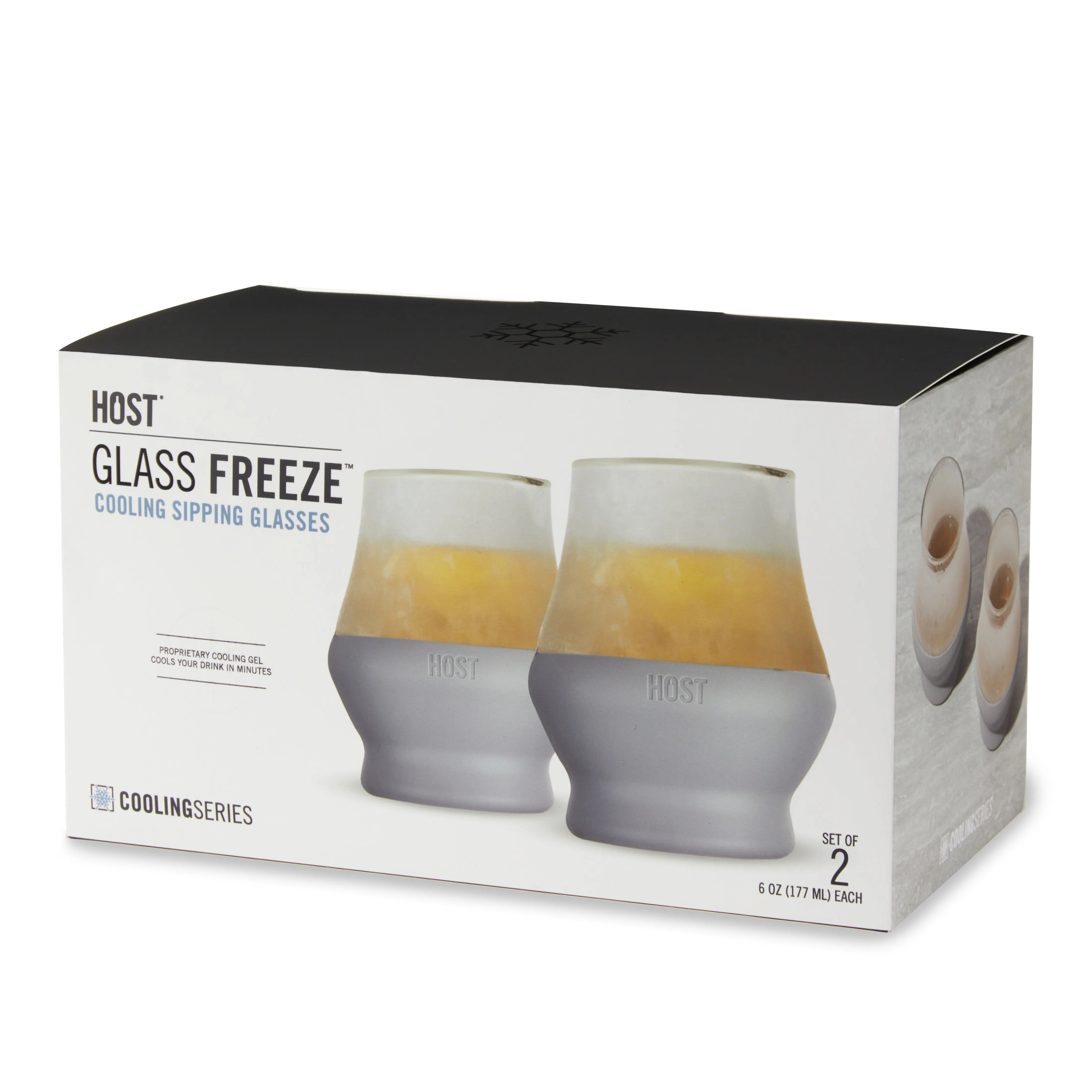 Glass  Sipping FREEZE™ Cooling Cup in Gray, Set of 2