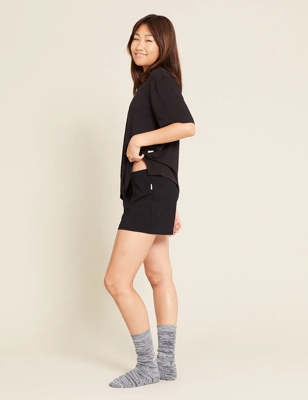 Goodnight Short Sleeve Sleep Shirt - Black