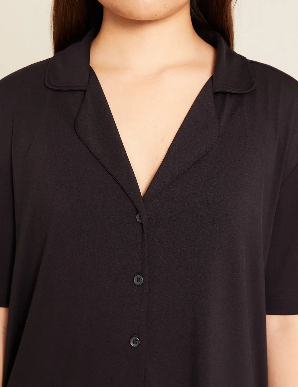 Goodnight Short Sleeve Sleep Shirt - Black