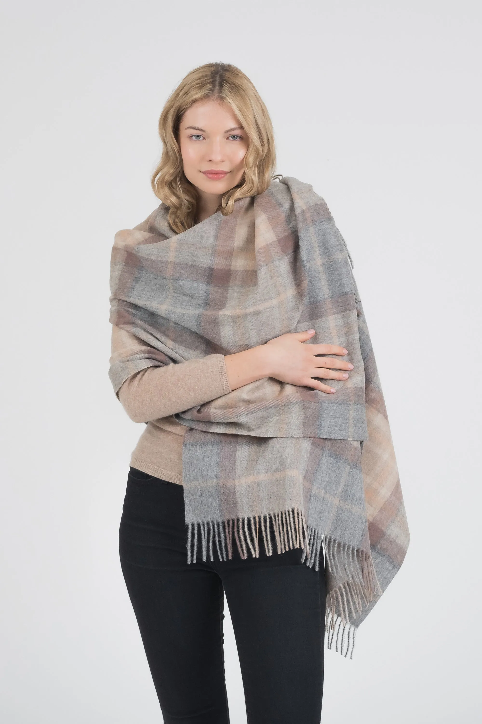 Heritage Tartan Lambswool Stole - Mackellar Natural