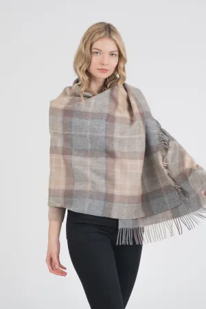 Heritage Tartan Lambswool Stole - Mackellar Natural