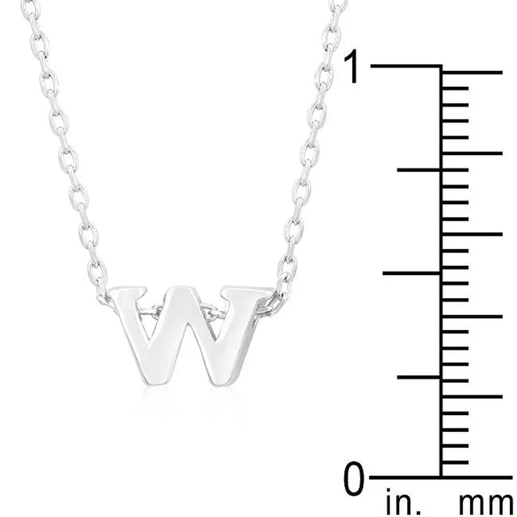 Initial W Silver Pendant