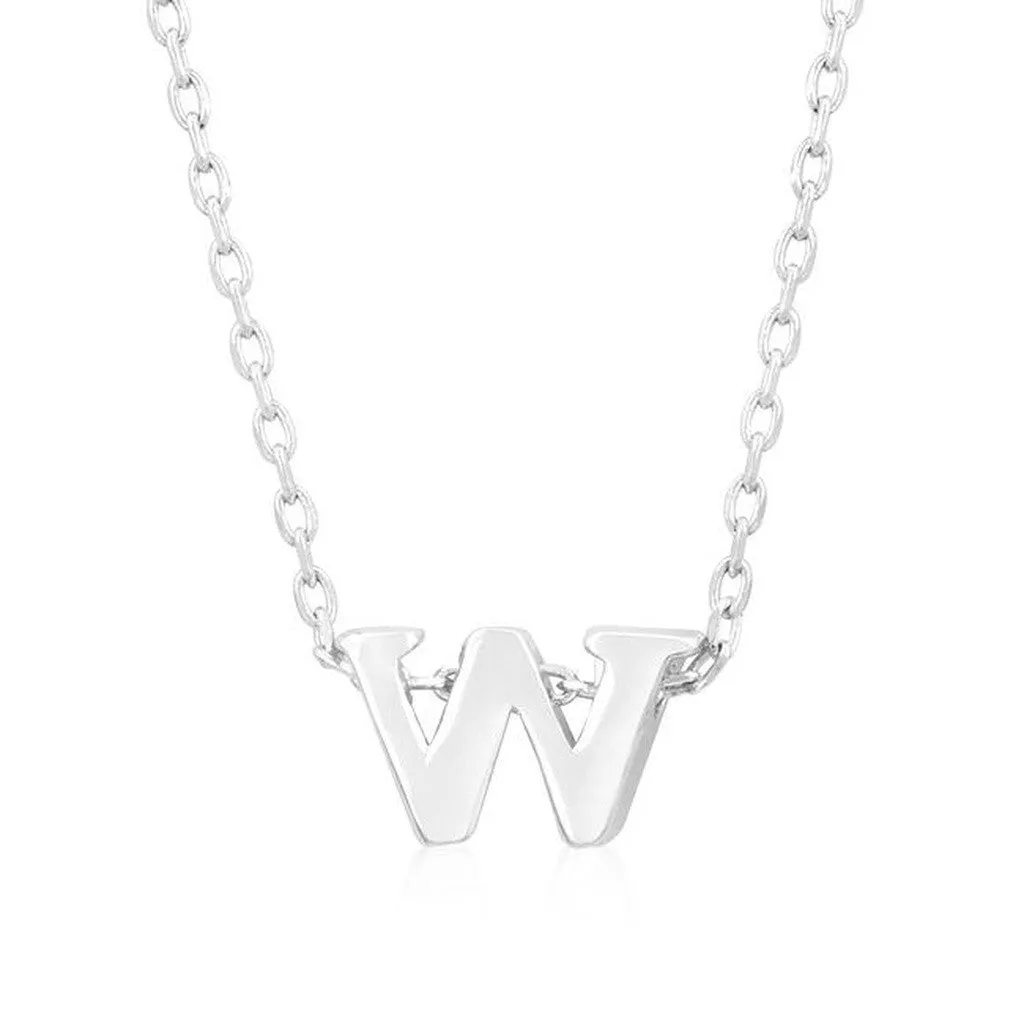 Initial W Silver Pendant