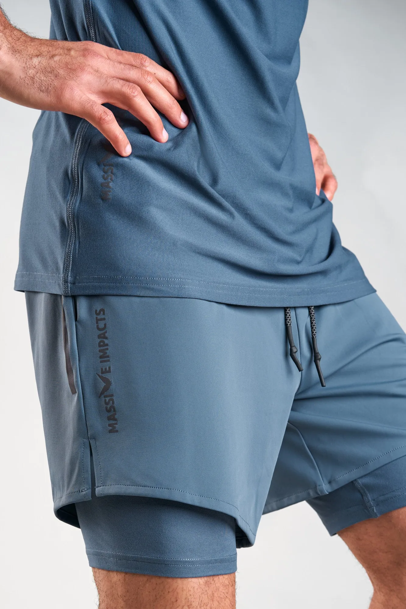 J011MI Recycled Nylon 2in1 Sporty Shorts