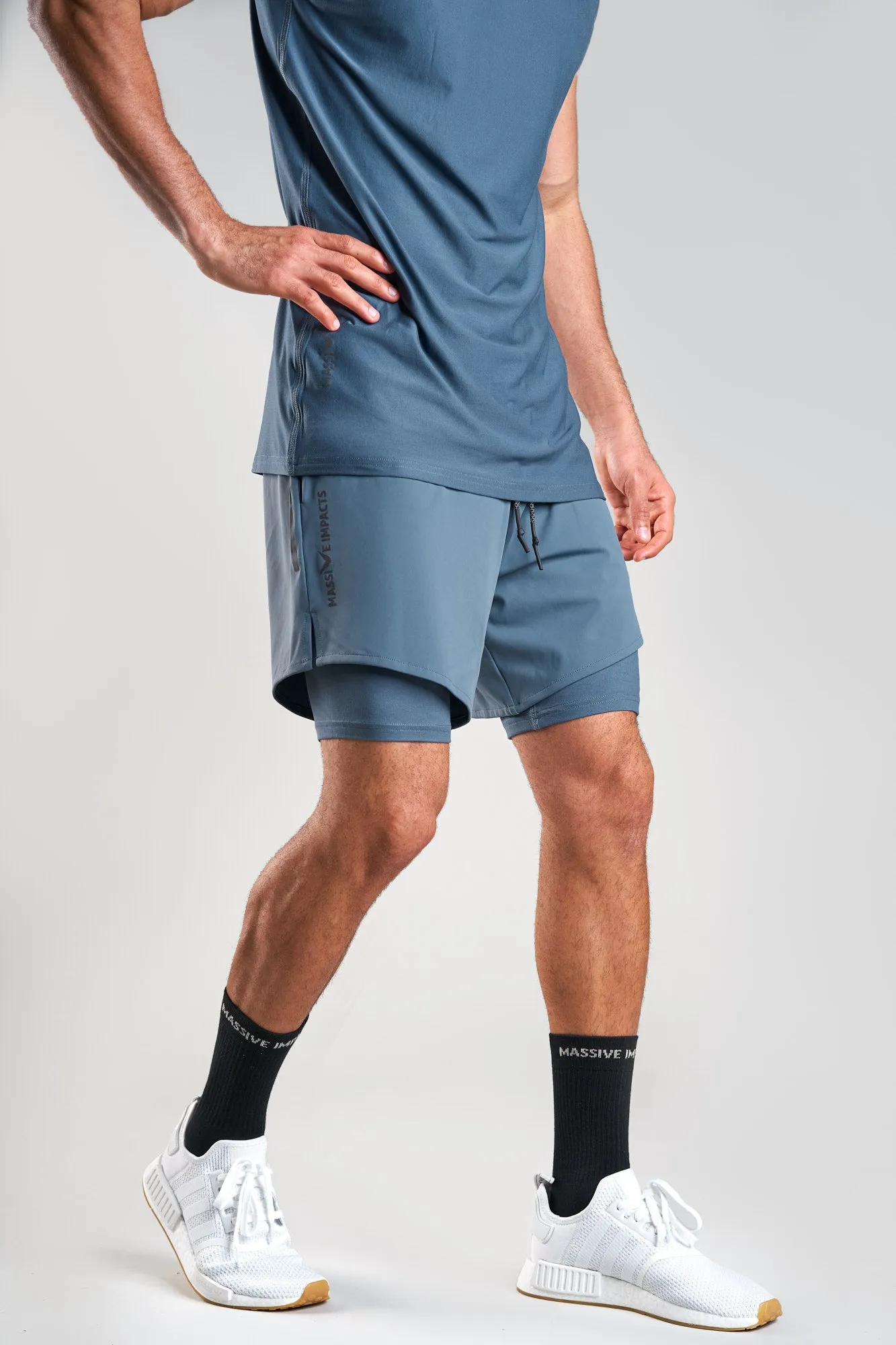 J011MI Recycled Nylon 2in1 Sporty Shorts