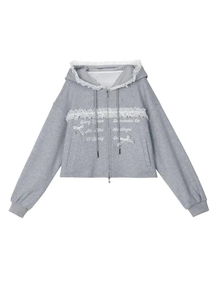 Kitten Charmer Lace Lazy Athleisure Short Jacket