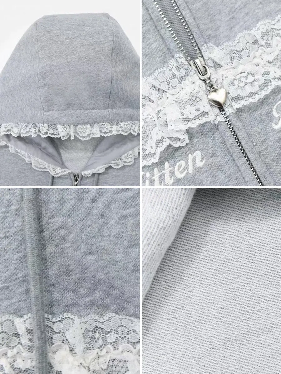 Kitten Charmer Lace Lazy Athleisure Short Jacket