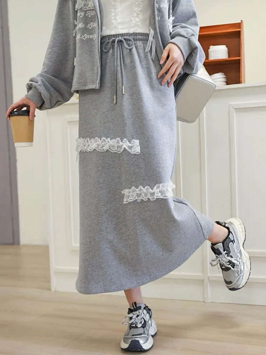 Kitten Charmer Lace Lazy Athleisure Skirt