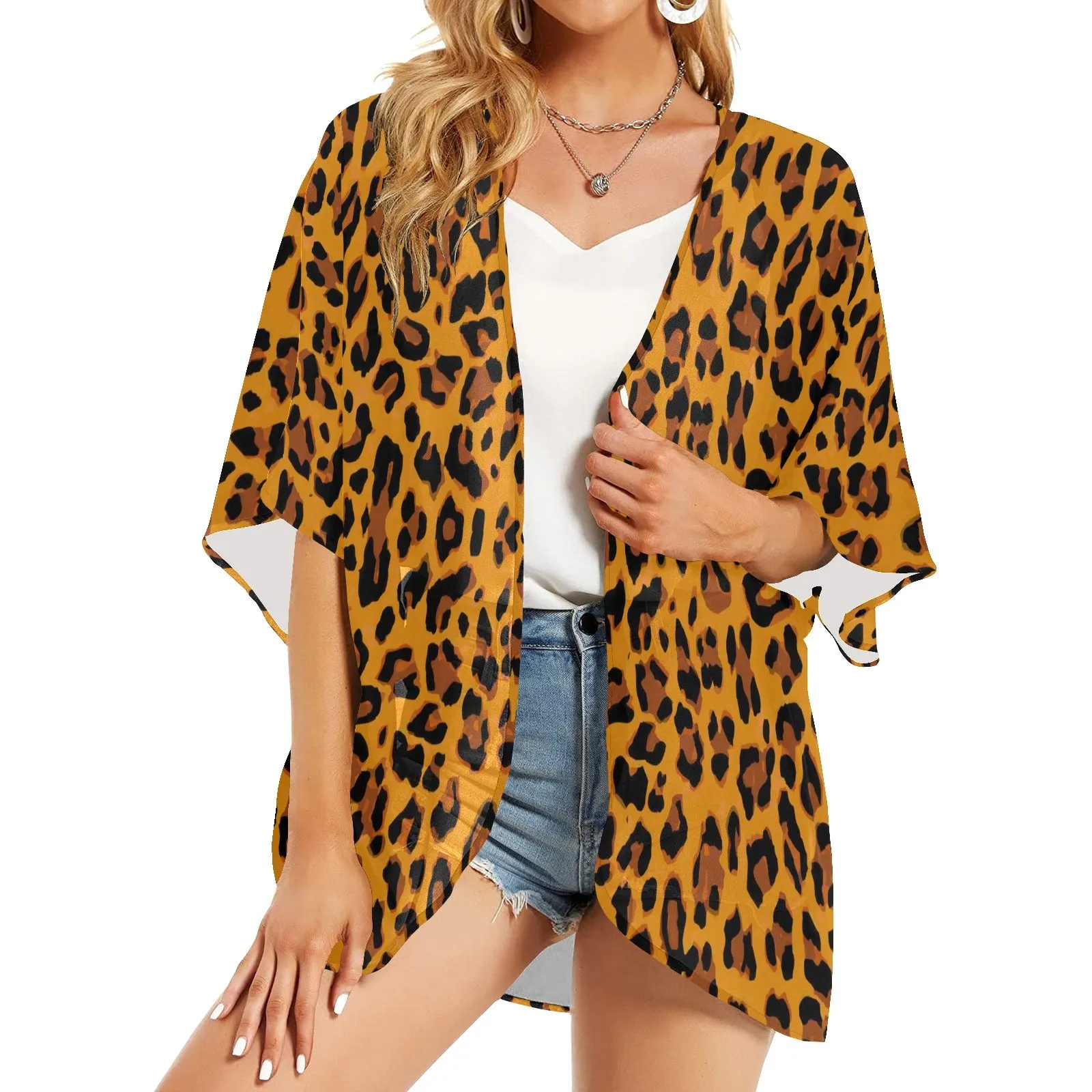 Leopard Women's Chiffon Kimono