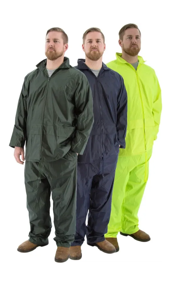 Majestic 71-2000 2-Piece Hooded Green Rain Suit