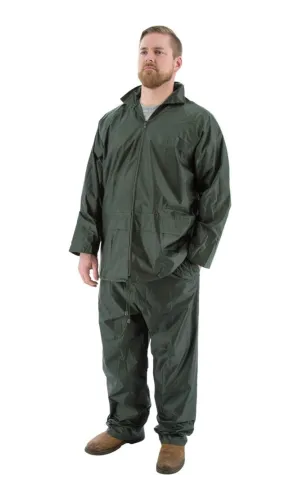 Majestic 71-2000 2-Piece Hooded Green Rain Suit