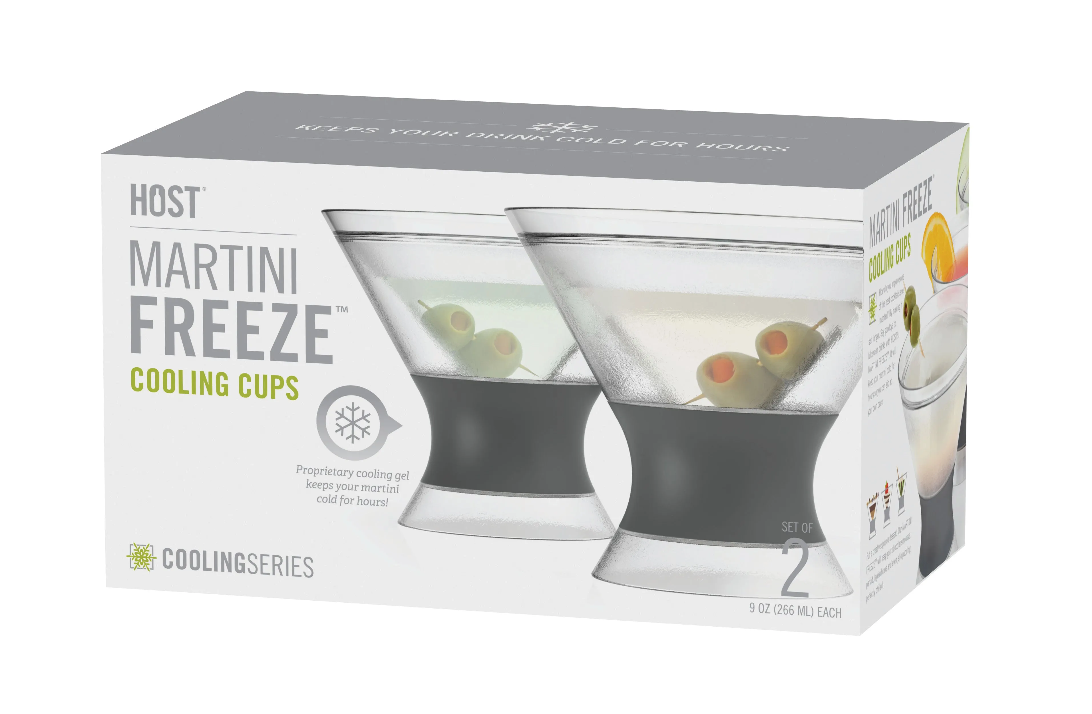 Martini FREEZE™ Cooling Cup in Grey, Set of 2