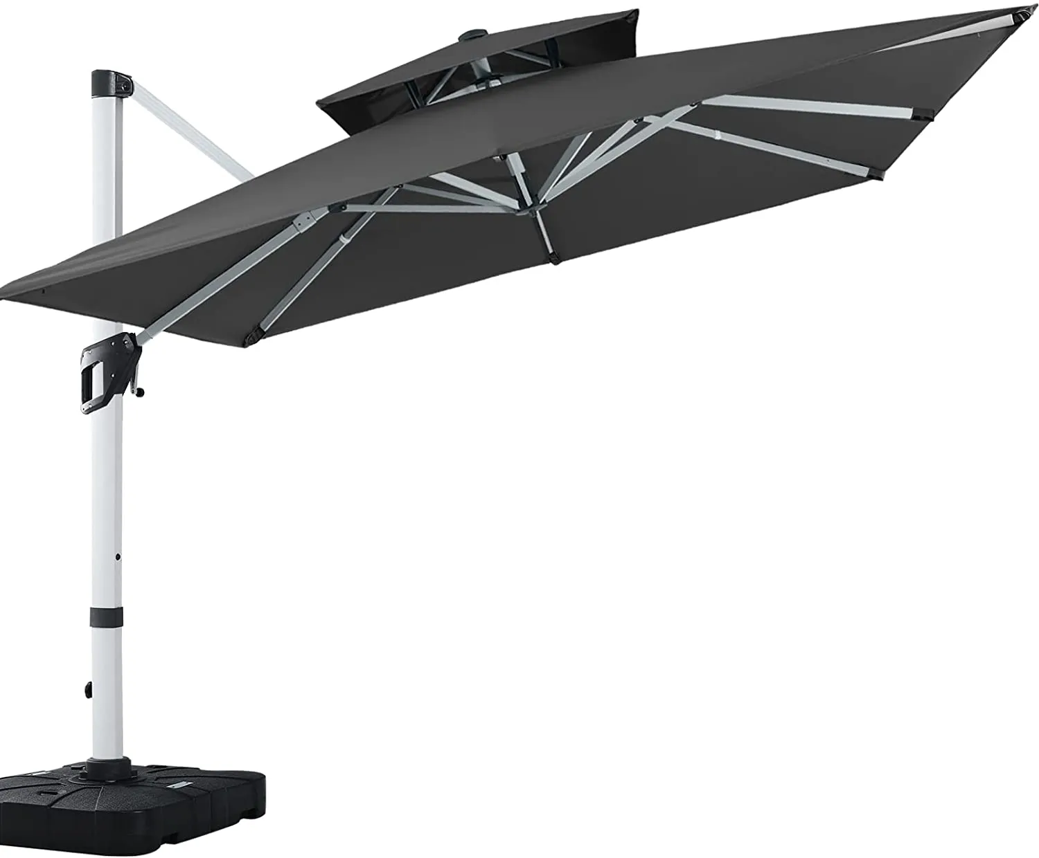 MASTERCANOPY Cantilever Patio umbrella  Square Hanging with Double Layer Canopy