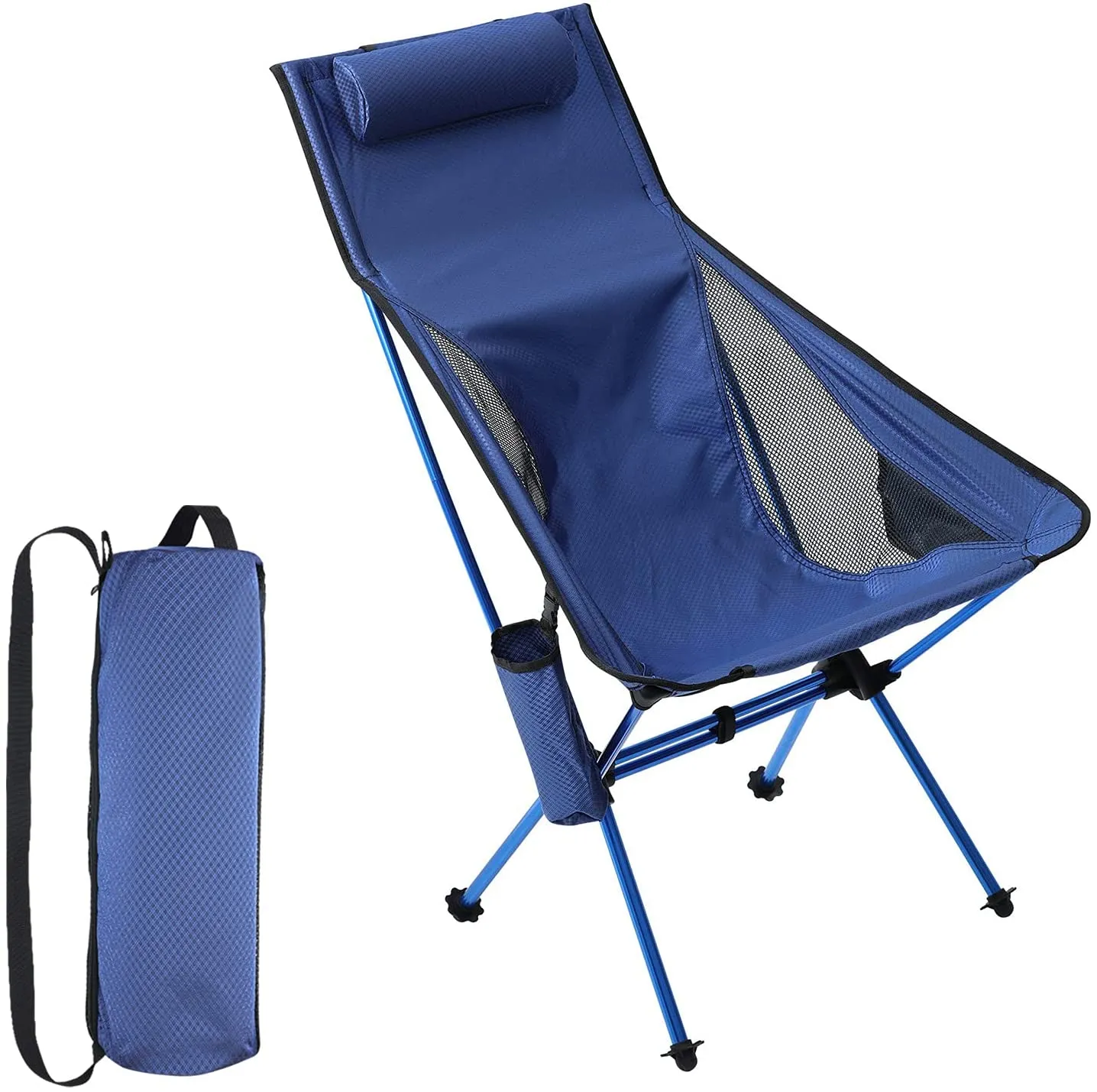 MASTERCANOPY Portable Folding Camping Chair with High Backrest and Carrying Bag