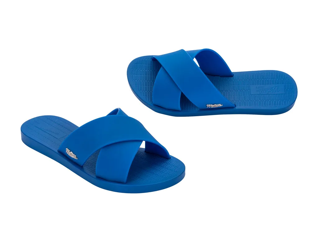 Melissa Sun City Walk AD Flat Blue Slides For Women