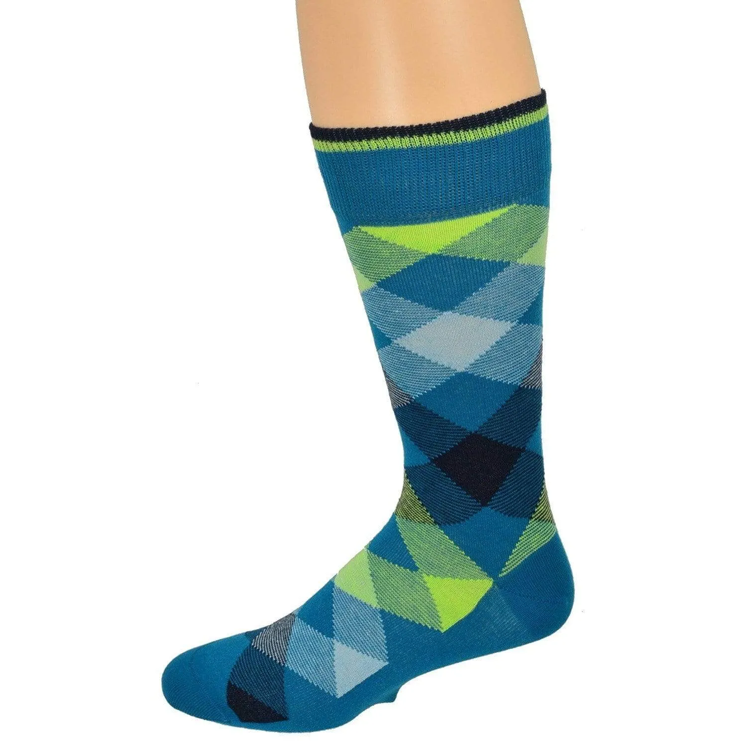 Men's Combed Cotton Socks - Argyle Pattern (3 Pair Packs)