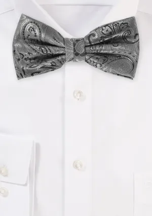 Mercury Silver Proper Paisley Bowtie