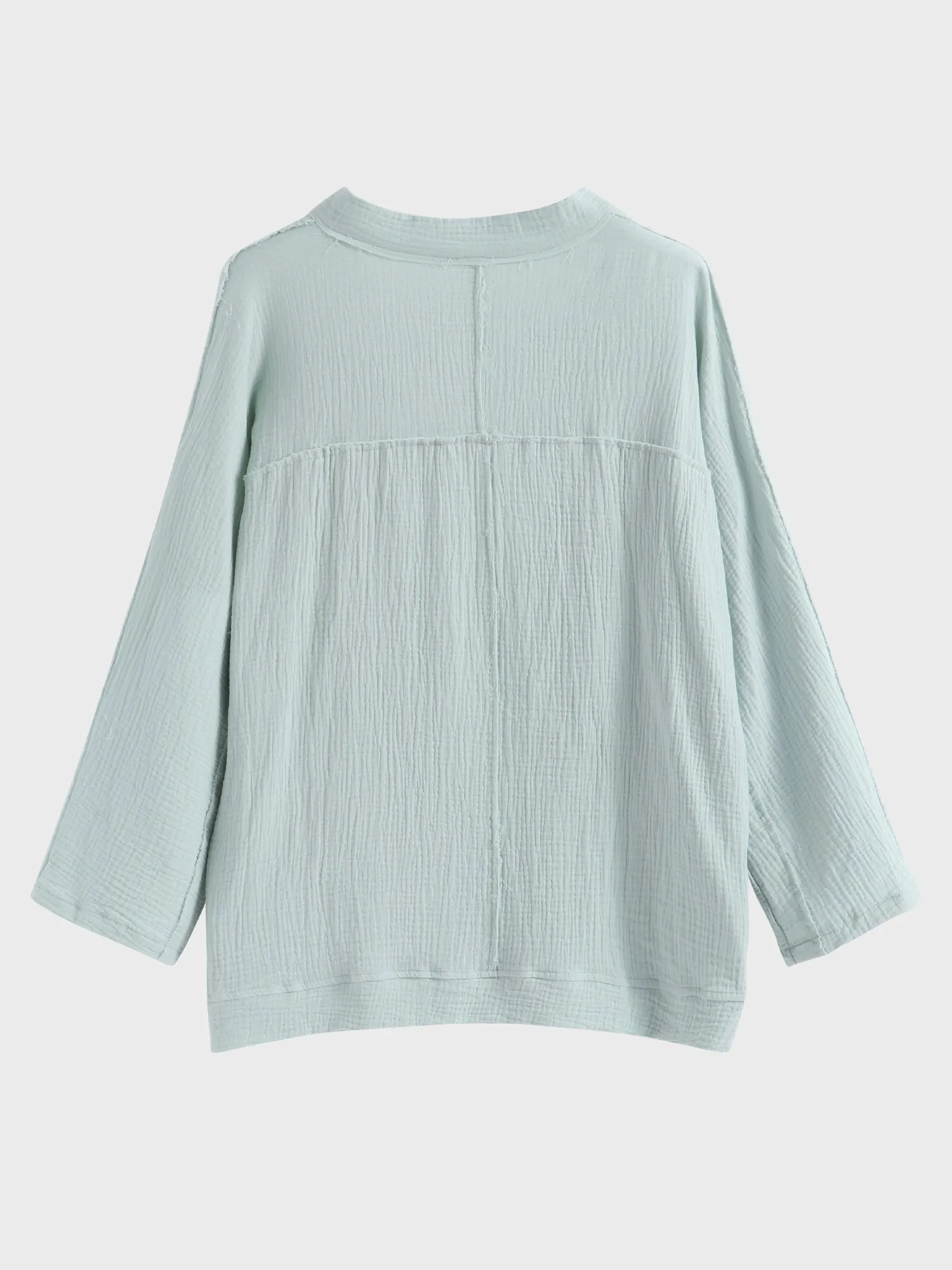 Midsize Laid-Back Open-Front Fray Shirt