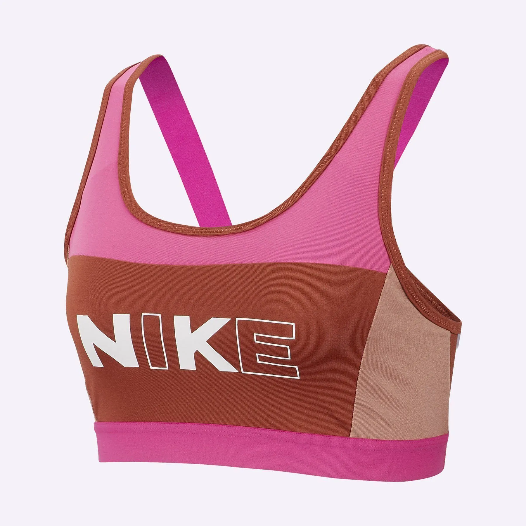 Nike - Women's Medium Support Sports Bra - Laser Fuchsia/Dusty Peach/White