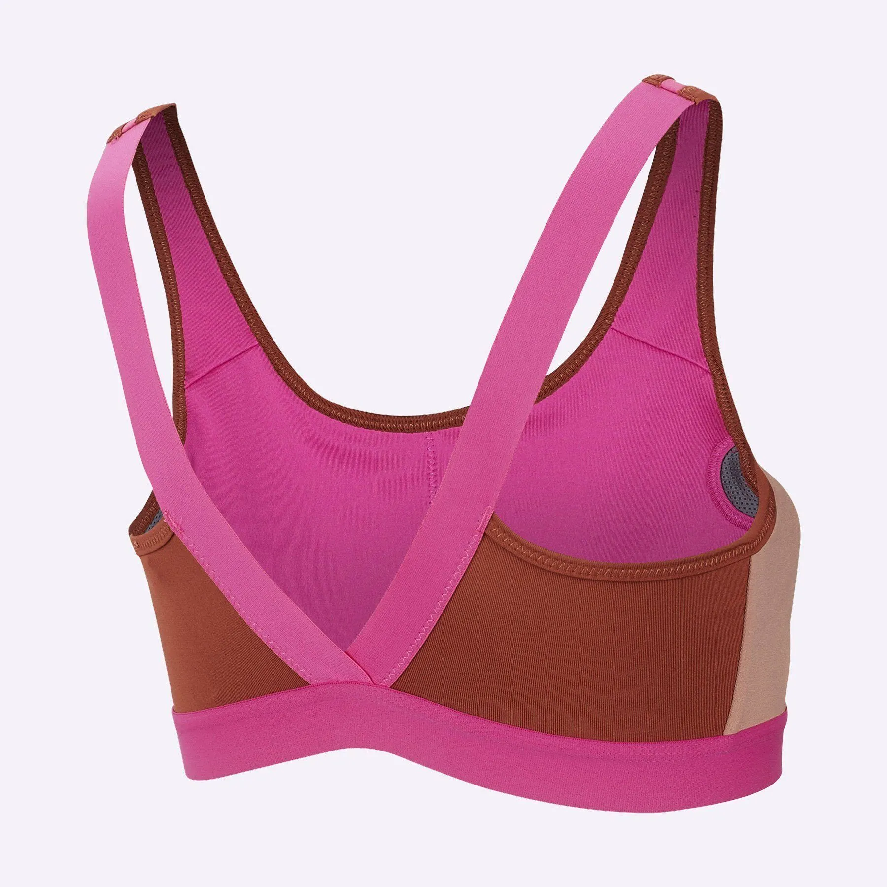 Nike - Women's Medium Support Sports Bra - Laser Fuchsia/Dusty Peach/White