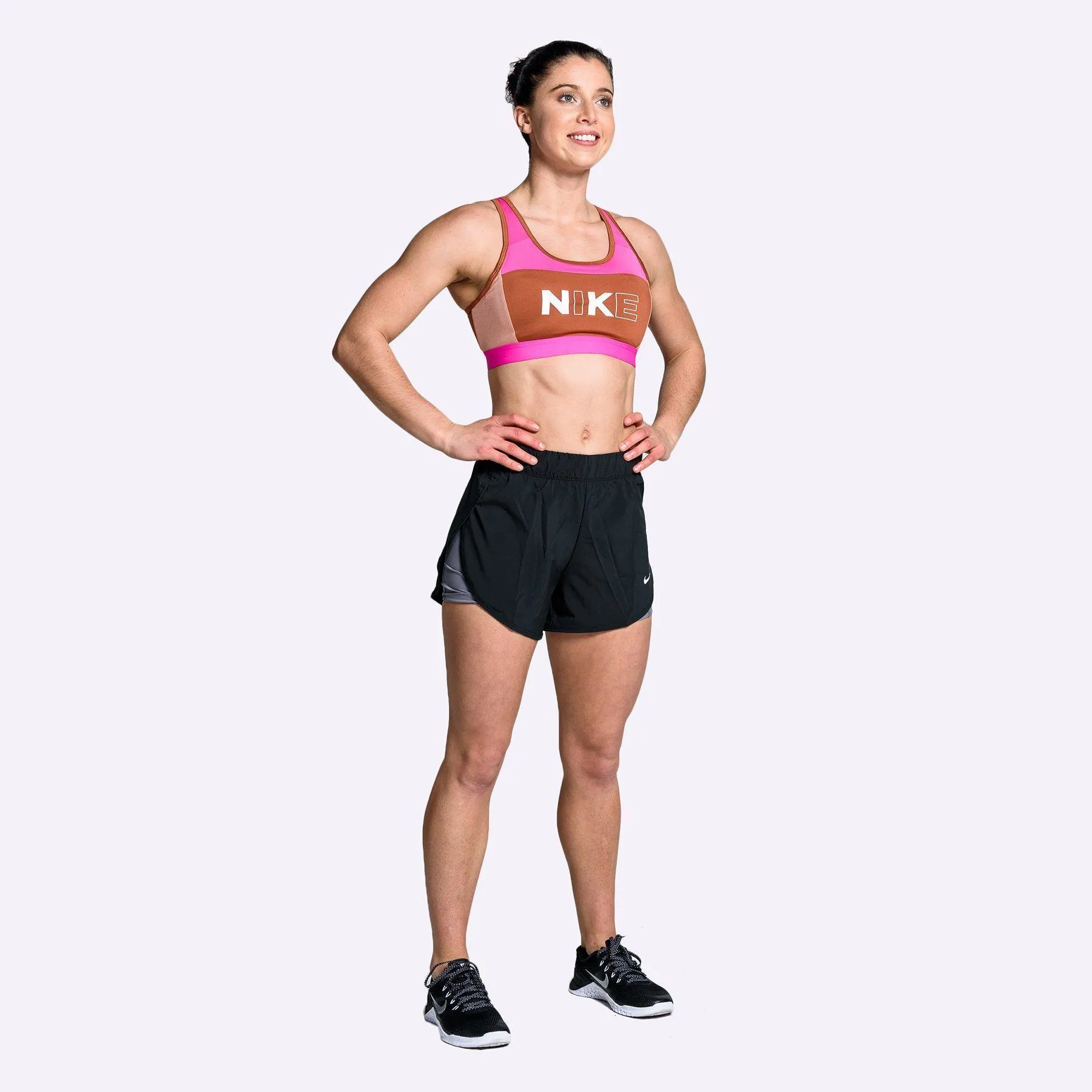 Nike - Women's Medium Support Sports Bra - Laser Fuchsia/Dusty Peach/White