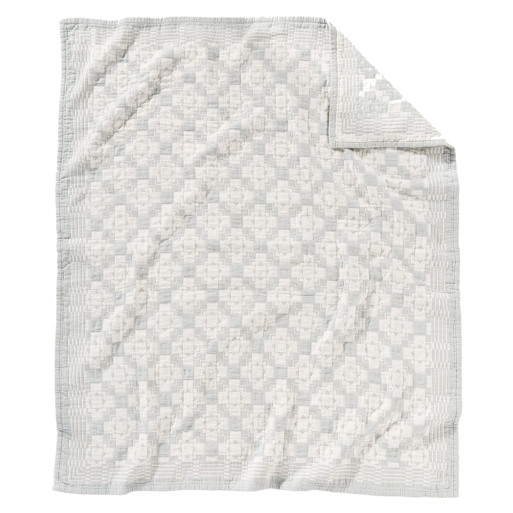 ORGANIC COTTON MATELASSE TWIN BED BLANKET - CHIEF JOSEPH SLATE