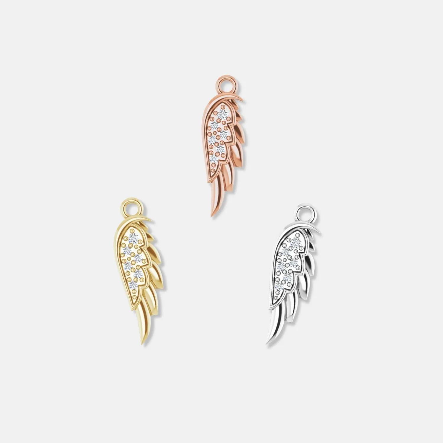 Pave Diamond Petite Angel Wing