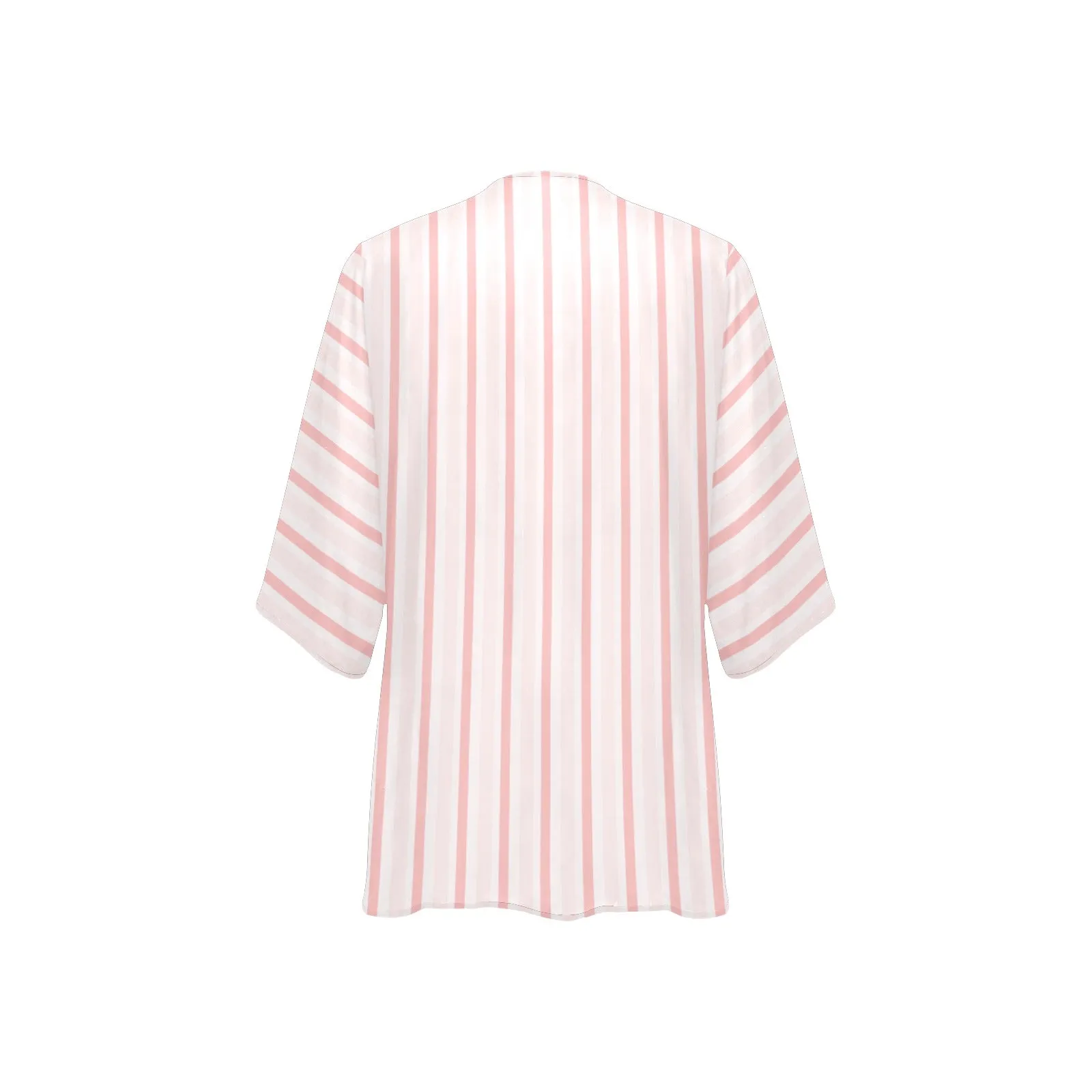 Pink Stripe Women's Chiffon Kimono