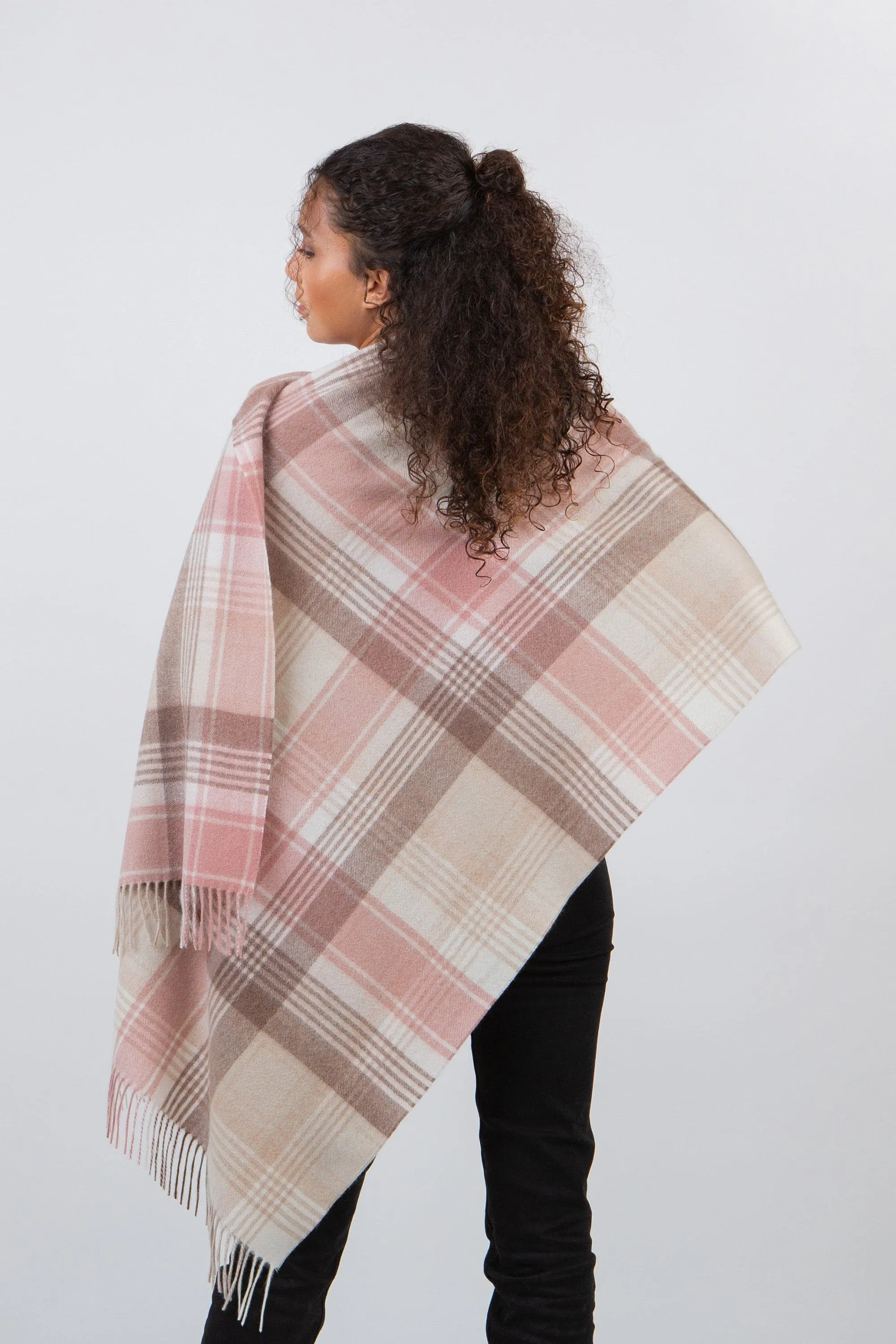 Repeat Edge Lambswool Stole - Natural