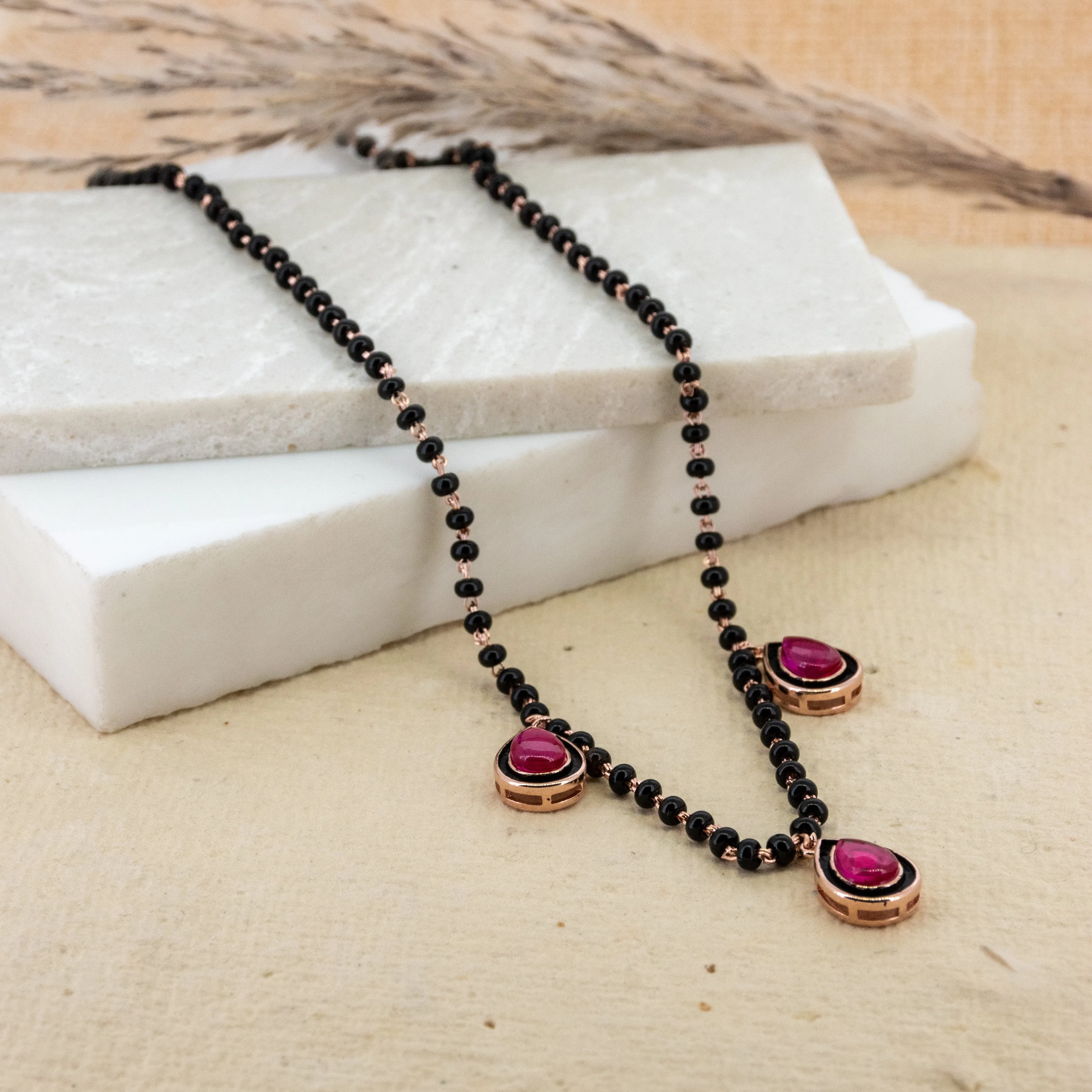 Ruby Stone Mangalsutra Necklace