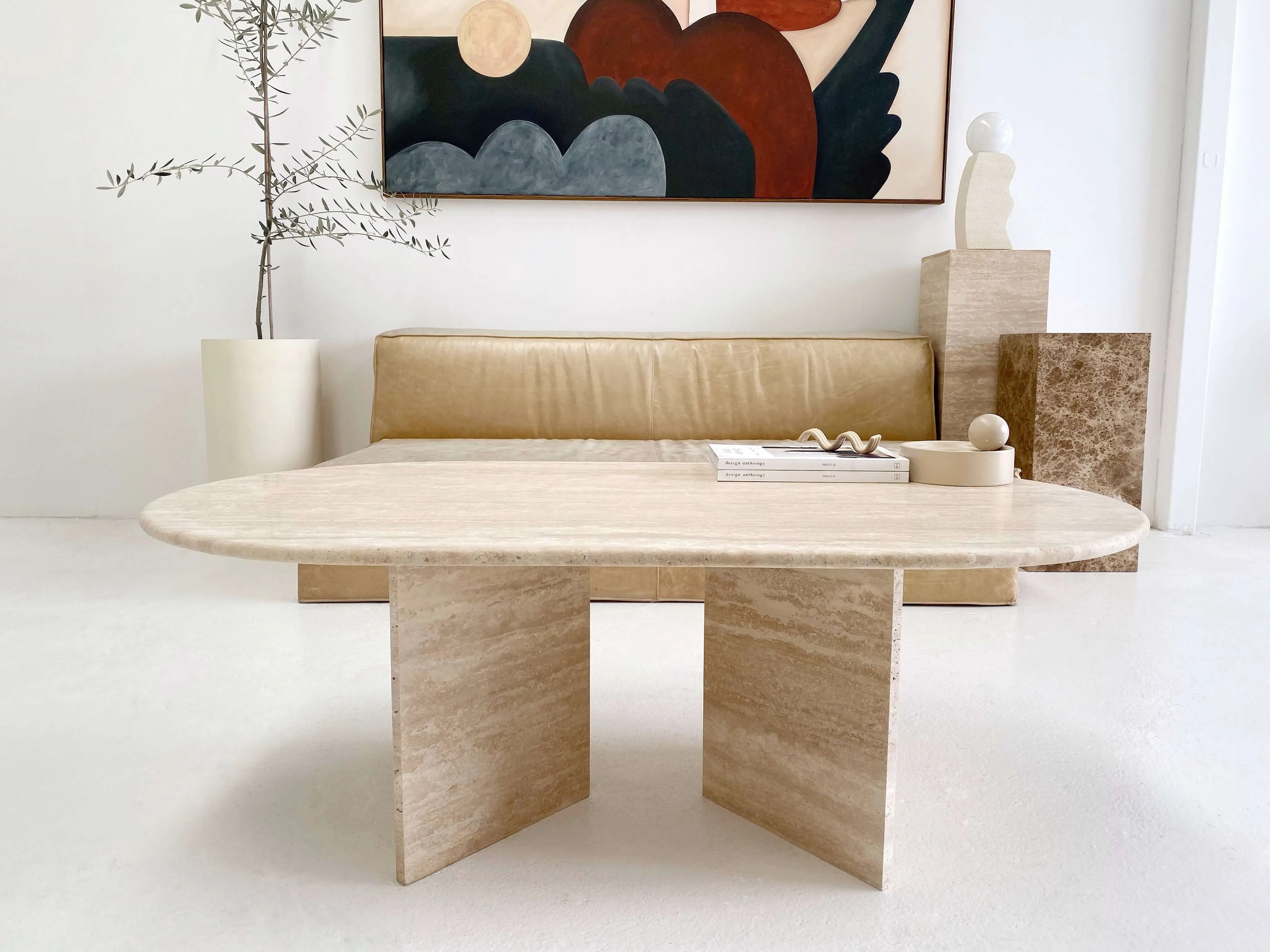 Sienna Coffee Table, Travertine