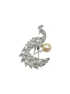 SOUTH SEA PEARL PEACOCK BROOCH