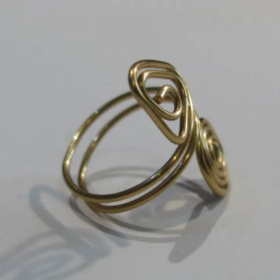 Spiral/Triangle Adjustable Wire Ring (click for colors)