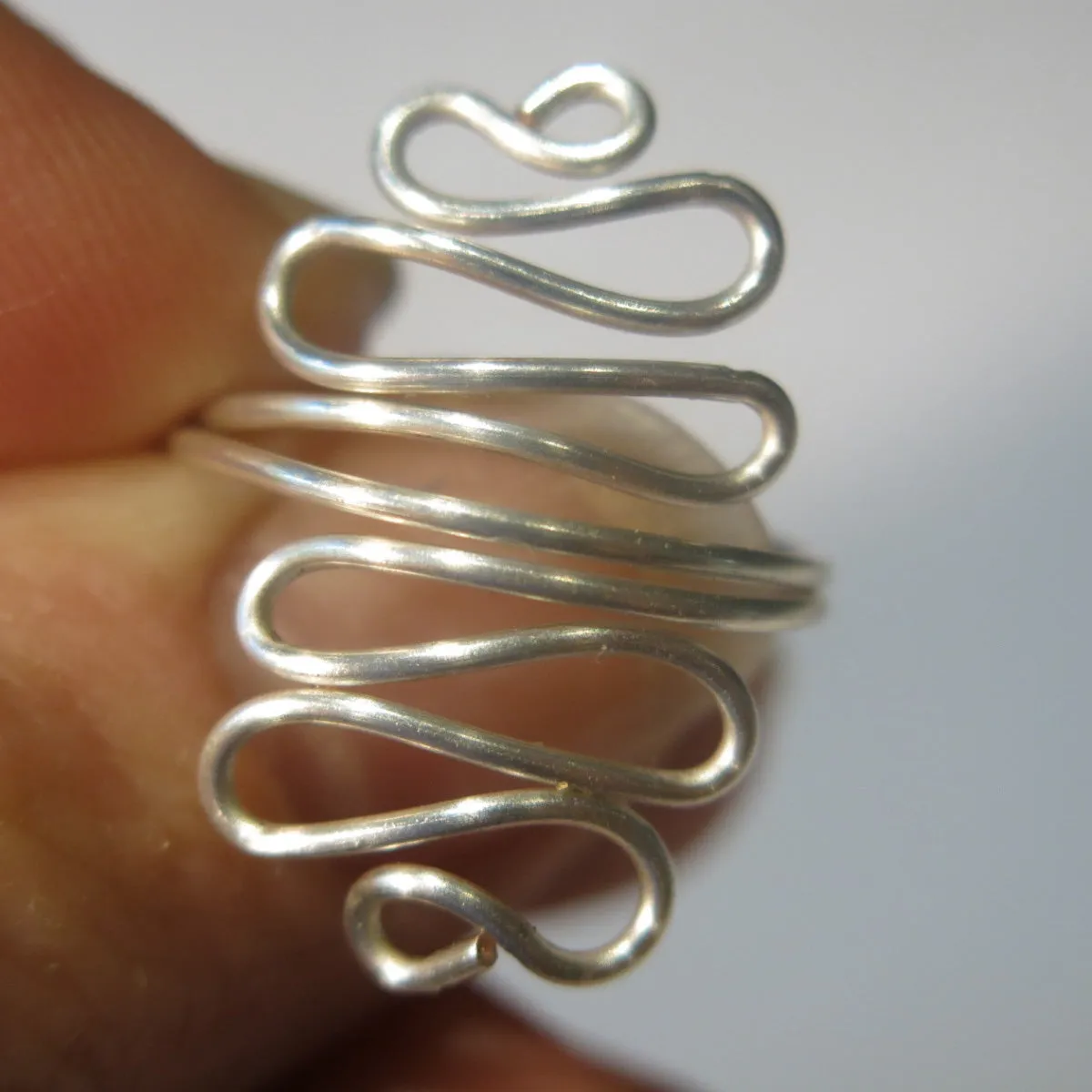 Squiggles Adjustable Wire Ring (click for colors)