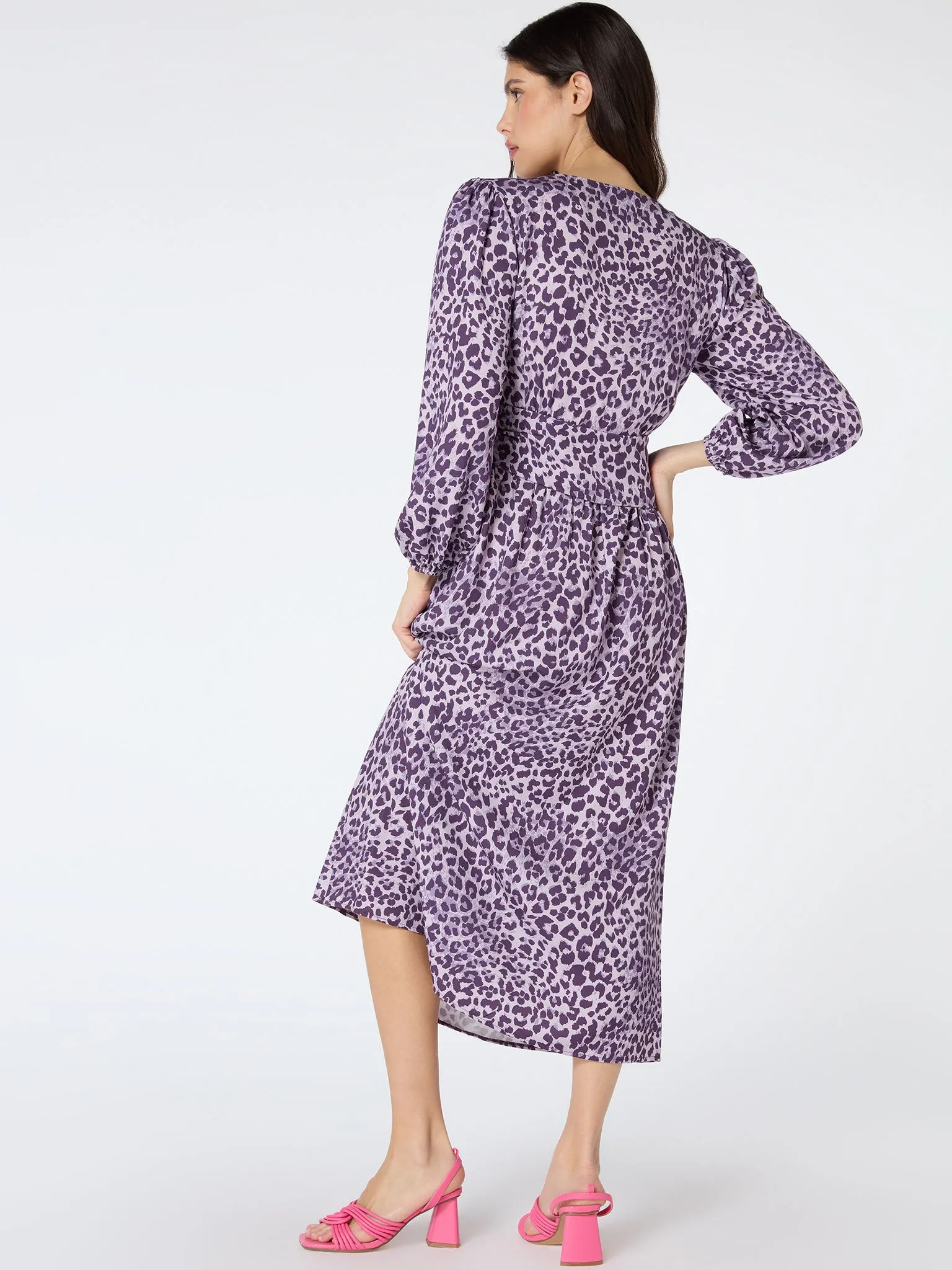 Talia Dress in Purple Cheetah Print