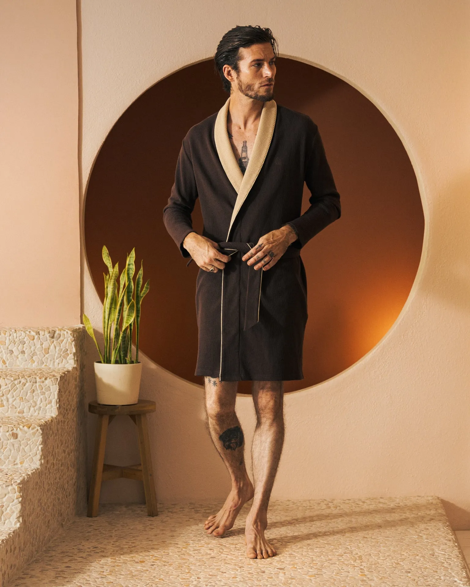 The Cannes Waffle Knit Robe - Carajillo