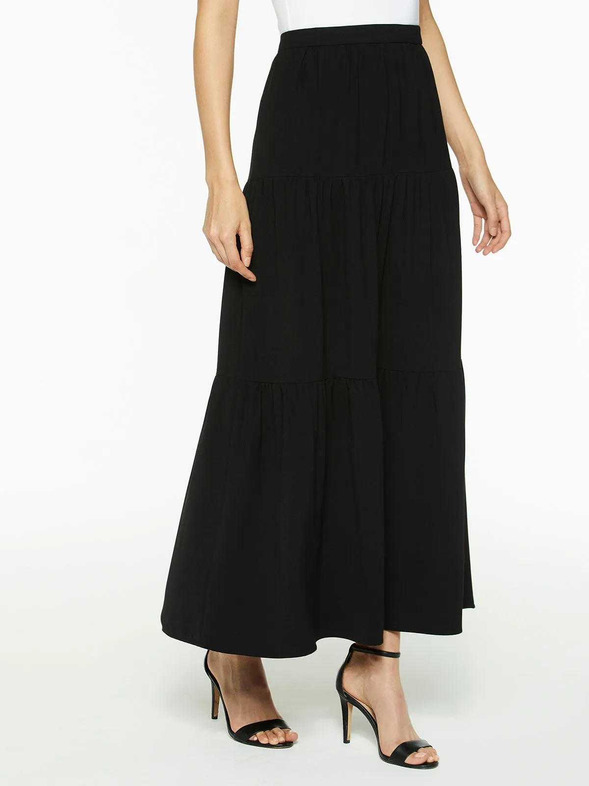 Tiered Light Flounce Maxi Skirt