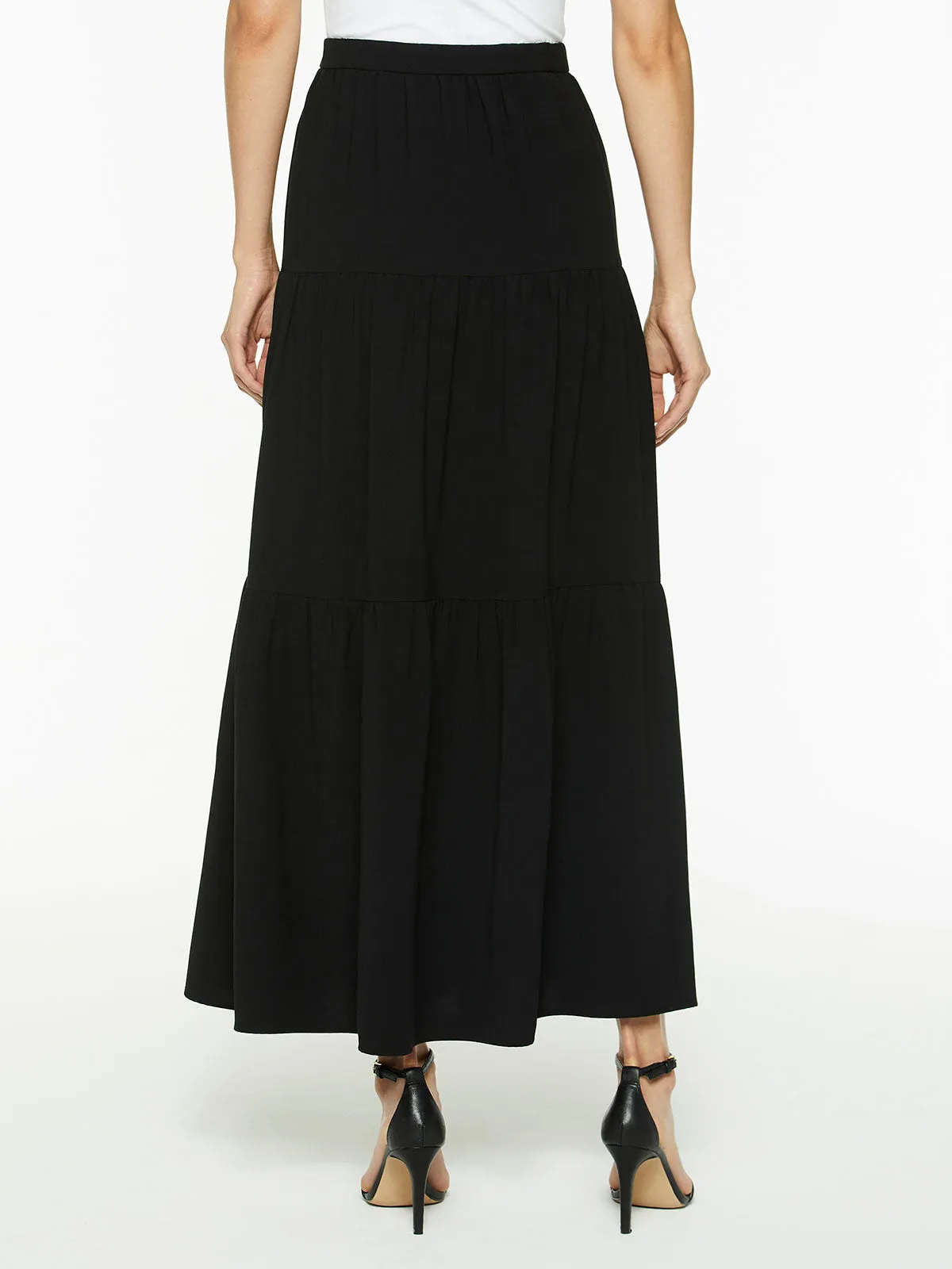 Tiered Light Flounce Maxi Skirt