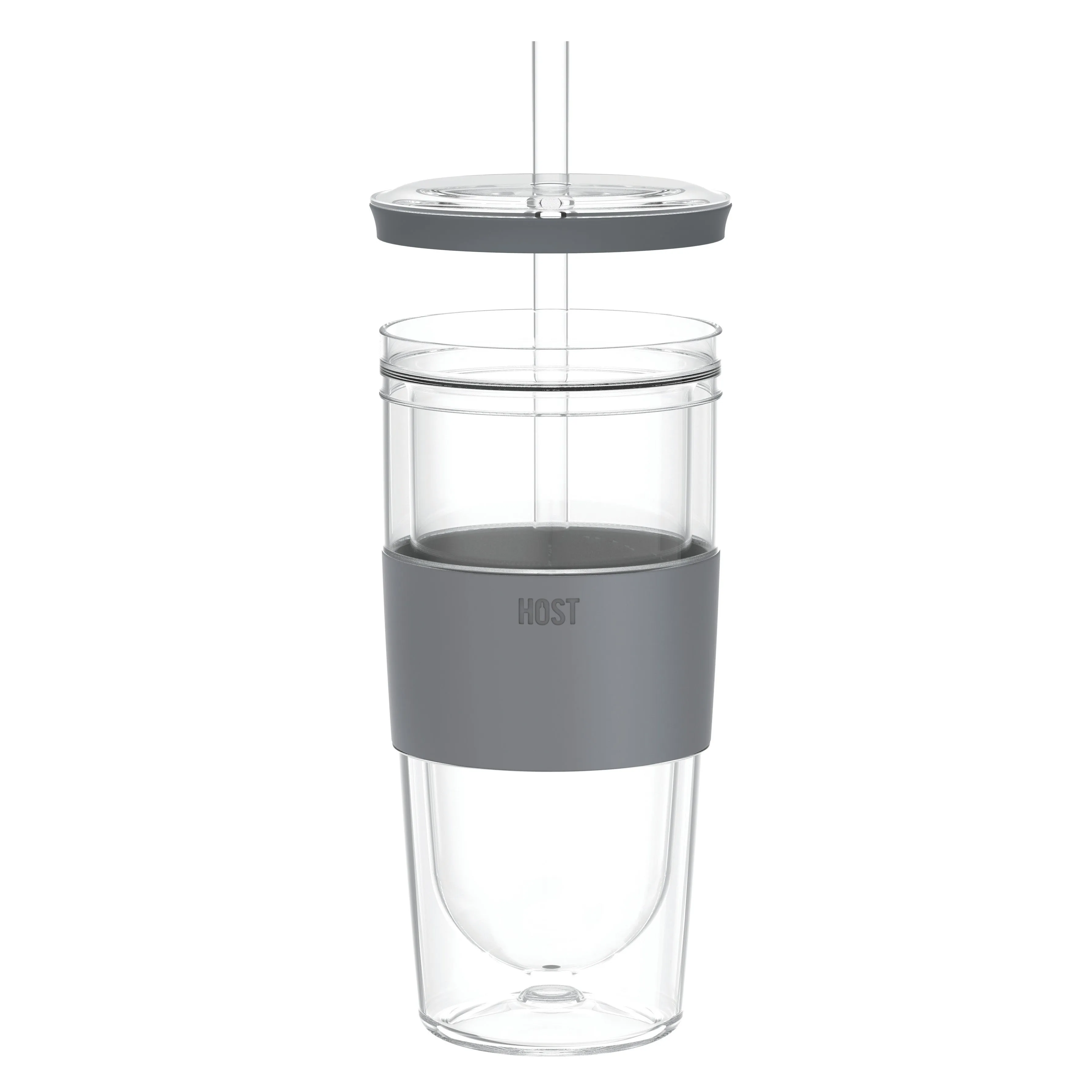 Tumbler FREEZE™ Cooling Cup in Grey with Lid and Straw