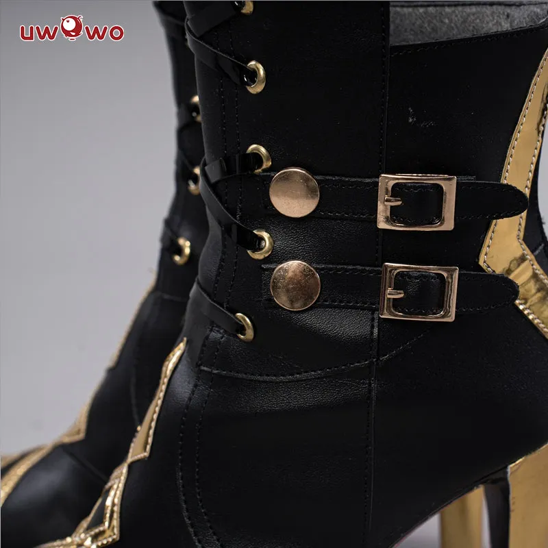 Uwowo Game Genshin Impact Cosplay Fatui Harbinger The Knave Arlecchino Costume Shoes Boots