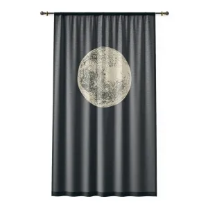 Vampire Art Grunge Goth Black Night Sky with Moon Sheer Window Curtain