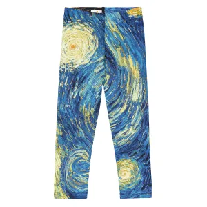 Van Gogh Inspired Starry Night Kids Leggings