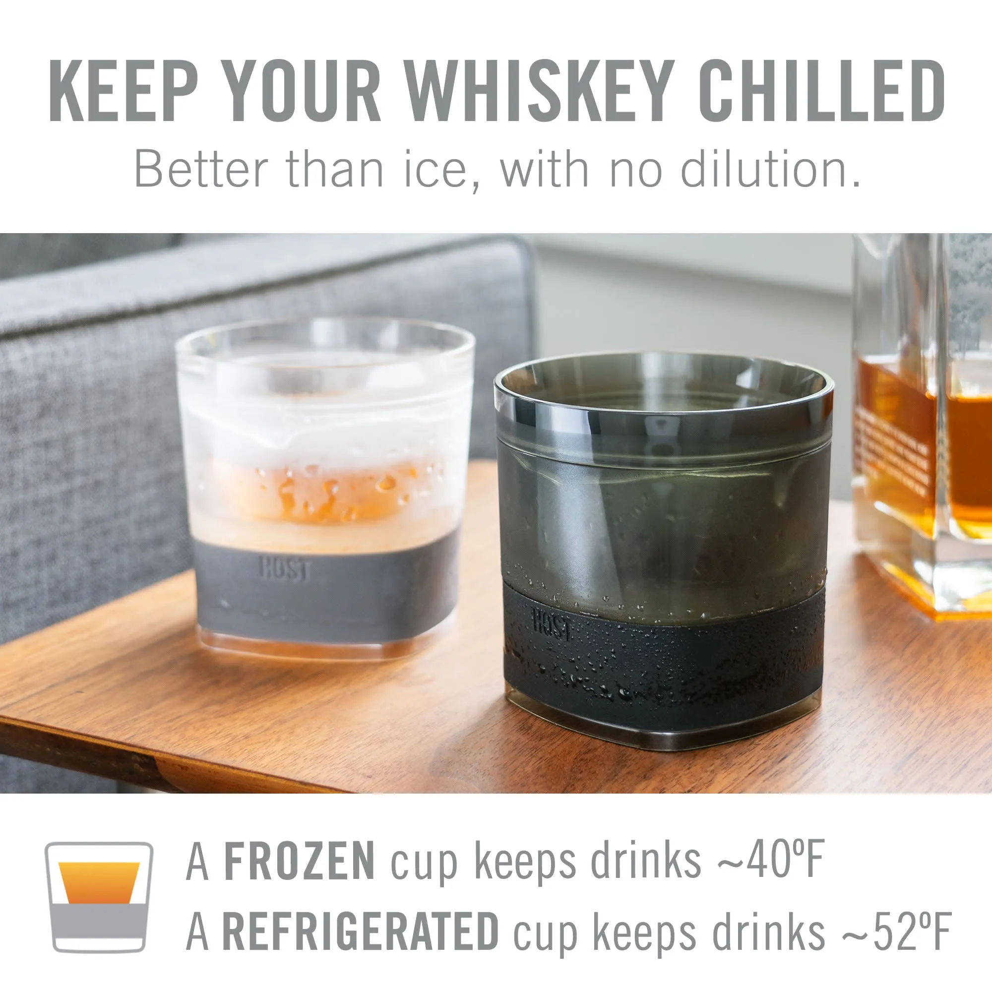 Whiskey FREEZE™ Cooling Cup in Smoke, Set of 2