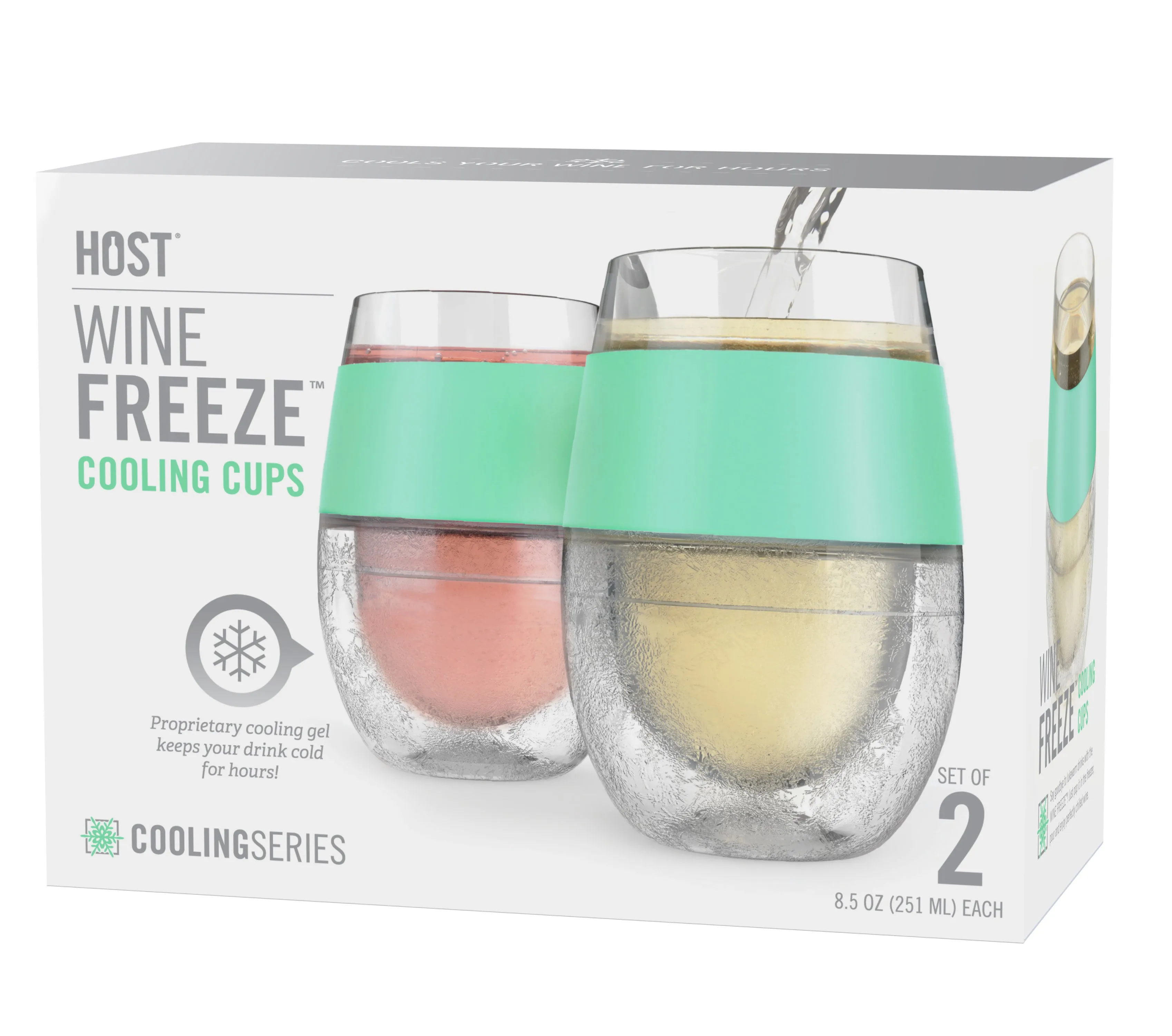 Wine FREEZE™ Cooling Cup in Mint, Set of 2