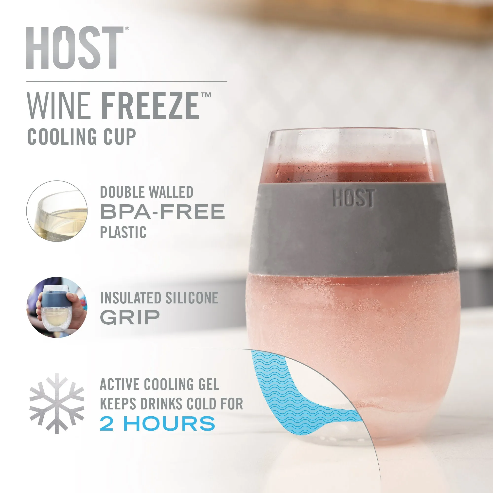 Wine FREEZE™ Cooling Cup in Mint, Set of 2